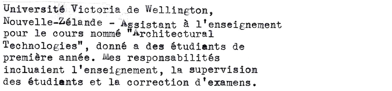 work experience March to June 2007