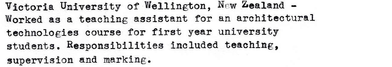 work experience March to June 2007