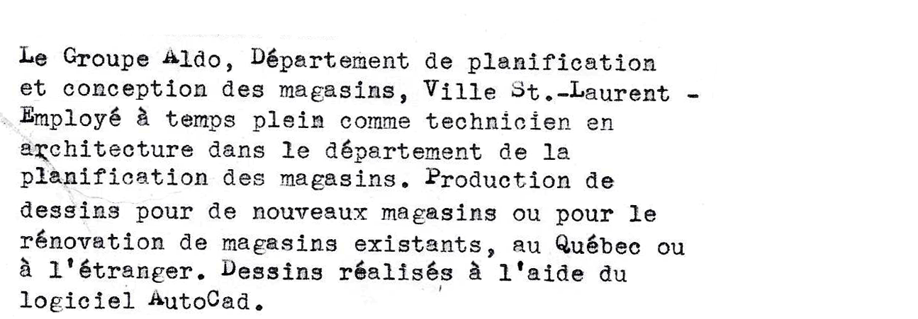 work experience May to December 2011